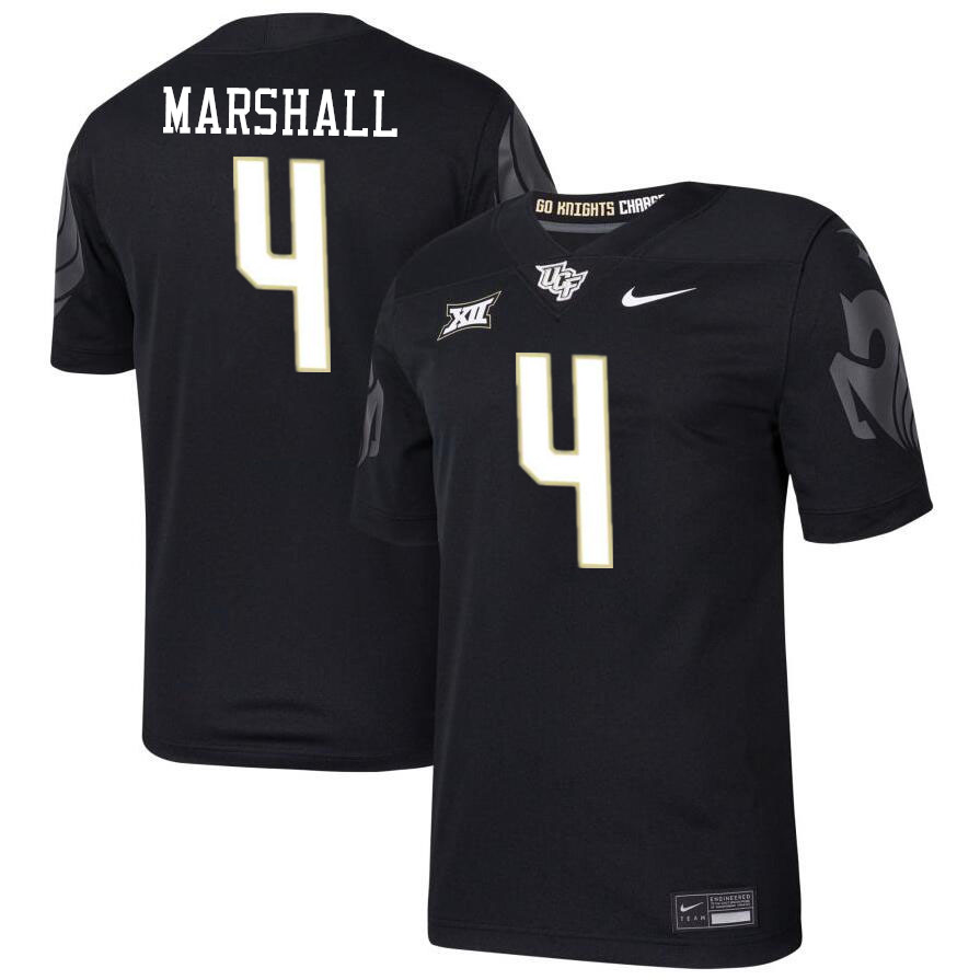 Men #4 Braeden Marshall UCF Knights Big 12 Conference College Football Jerseys Stitched-Black